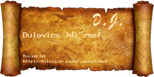 Dulovics József névjegykártya