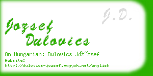 jozsef dulovics business card